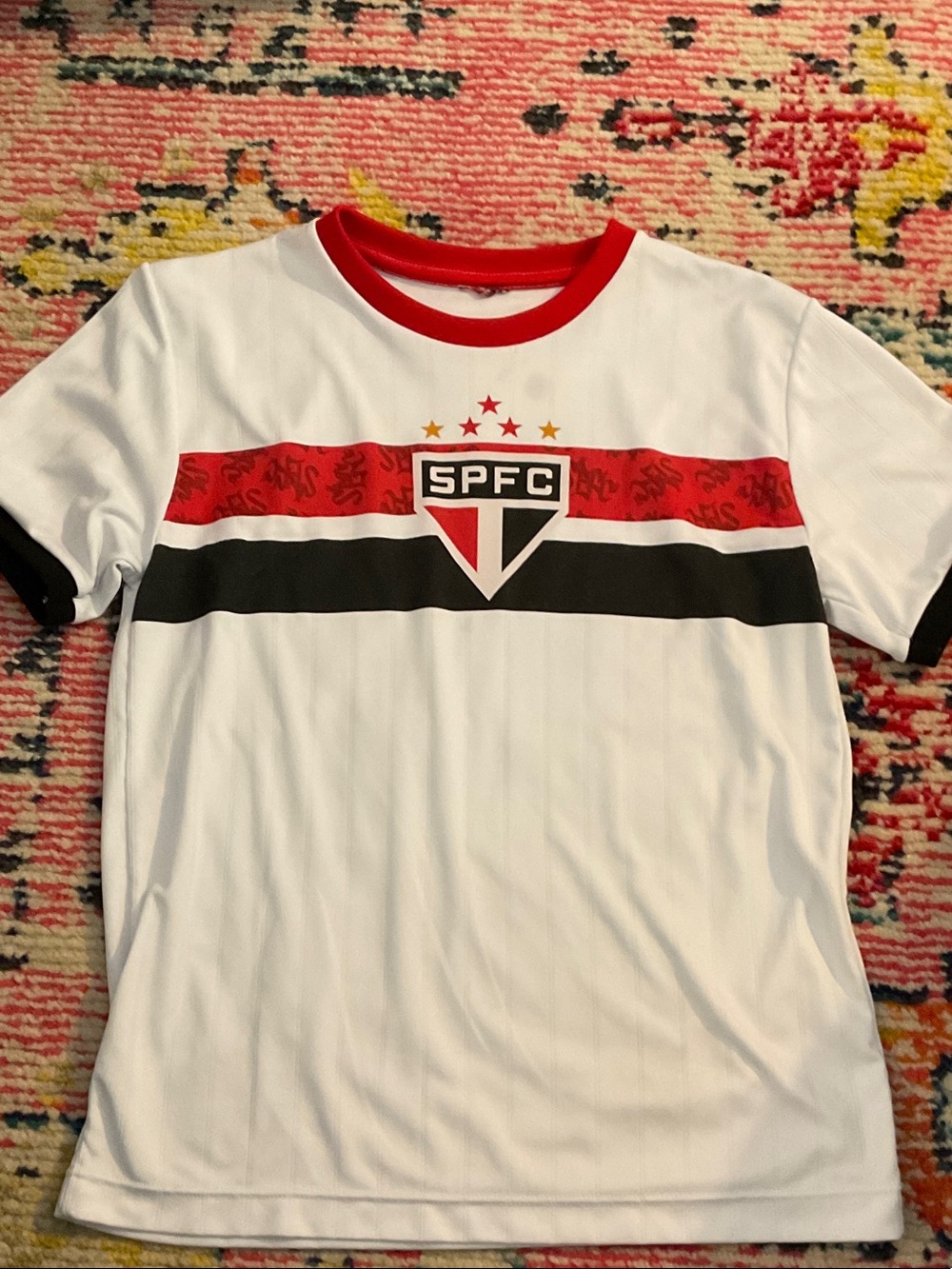 adidas White and Red SPFC Kids Soccer Jersey